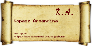 Kopasz Armandina névjegykártya
